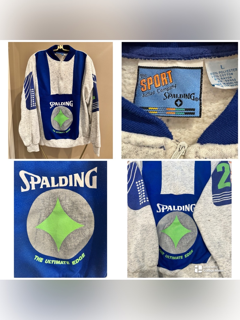 Vintage 1980s Spalding "The Ultimate Edge" quarter-zip sweatshirt